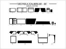 Dekor interiéru Opel Vectra A 1988-1995, manuální řazení, carbon standart