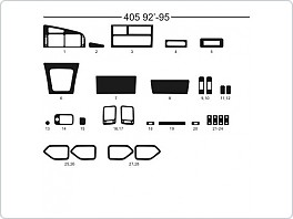 Dekor interiéru Peugeot 405, 1992-1995, carbon standart