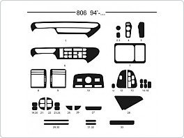 Dekor interiéru Peugeot 806, 1994-, carbon standart