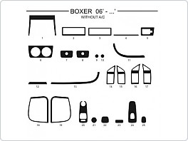 Dekor interiéru Peugeot Boxer 2006-, bez klimatizace, AL hliník