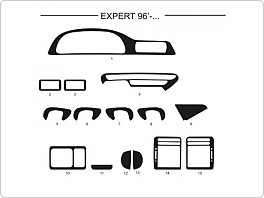 Dekor interiéru Peugeot Expert 1996-2005, AL hliník