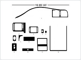 Dekor interiéru Renault 19 1989-1993, carbon standart