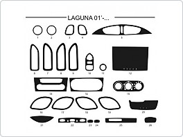 Dekor interiéru Renault Laguna 2001-2005, AL hliník