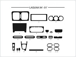 Dekor interiéru Renault Laguna 1994-2001, carbon standart