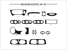 Dekor interiéru Renault Megane 1996-2002, carbon standart