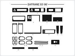 Dekor interiéru Renault Safrane 1993-1996, AL hliník