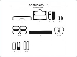 Dekor interiéru Renault Scenic 2003- climatronic, carbon standart