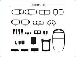 Dekor interiéru Rover 200, 1994-2000, carbon plus