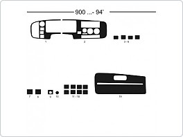 Dekor interiéru Saab 900, do 1994, carbon plus