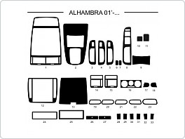 Dekor interiéru Seat Alhambra 2001-2008, červený