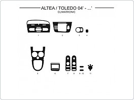 Dekor interiéru Seat Altea 2004-, climatronic, carbon standart