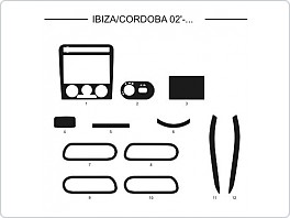 Dekor interiéru Seat Cordoba 2002-, carbon standart