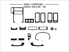 Dekor interiéru Seat Cordoba 1995-1999, AL hliník