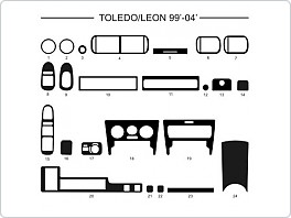 Dekor interiéru Seat Leon 1998-2005, carbon standart