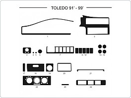 Dekor interiéru Seat Toledo 1991-1997, carbon standart