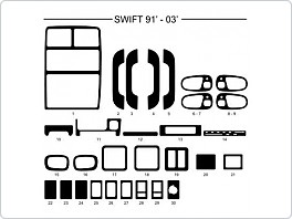 Dekor interiéru Suzuki Swift 1991-2003, černý