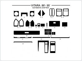 Dekor interiéru Suzuki Vitara 1988-1995, automatické řazení, červený