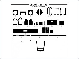 Dekor interiéru Suzuki Vitara 1988-1995, manuální řazení, carbon standart