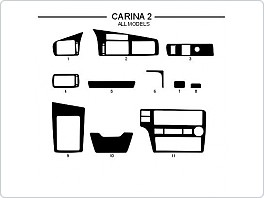 Dekor interiéru Toyota Carina 2, všechny modely, carbon standart