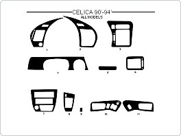 Dekor interiéru Toyota Celica 1990-1994, všechny modely, AL hliník