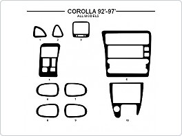 Dekor interiéru Toyota Corolla, 1992-1997, všechny modely, carbon standart