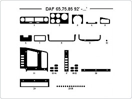 Dekor interiéru Daf 65,75,85 1992-, černý