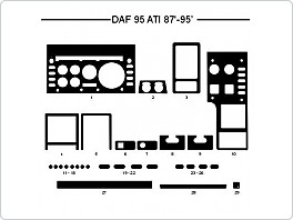 Dekor interiéru Daf 95, ATI 1987-1995, černý