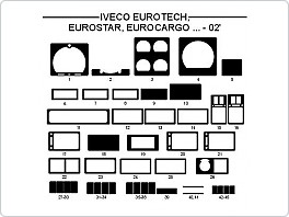 Dekor interiéru Iveco Eurotech, Eurostar, Eurocargo do 2002, černý