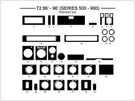 Dekor interiéru Mercedes T2 1986-1996, serie 500-900, bez klimatizace, černý