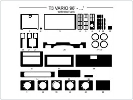 Dekor interiéru Mercedes T3 Vario, model 1996-, bez klimatizace, černý