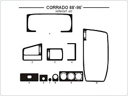 Dekor interiéru Volkswagen Corrado 1988-1996, AL hliník