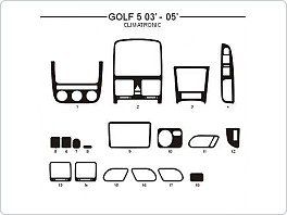 Dekor interiéru Volkswagen Golf 5 2003-2005 climatronic, carbon standart 