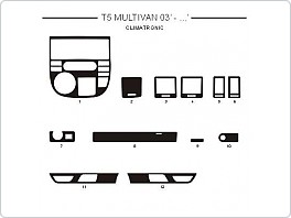 Dekor interiéru Volkswagen T5 Multivan 2003-2008, climatronic, AL hliník