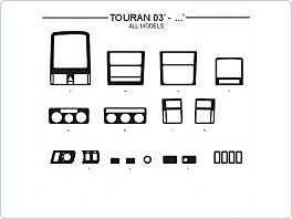 Dekor interiéru Volkswagen Touran 2003-2007, AL hliník