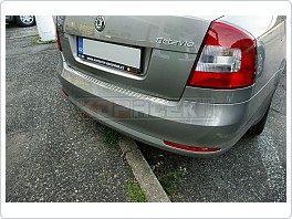 Ochranný práh zadního nárazníku, nerez, chrom Škoda Octavia 2 sedan, 2009-