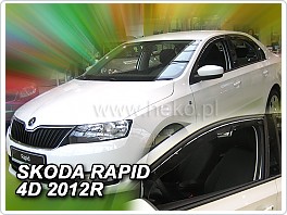 Plexi ofuky oken, deflektory Škoda Rapid, sedan přední