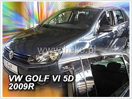 Plexi ofuky oken VW Golf 6 VI, 5dveř. přední + zadní pro hatchback