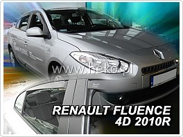 Plexi ofuky oken, deflektory Renault Fluence, 2010- přední + zadní