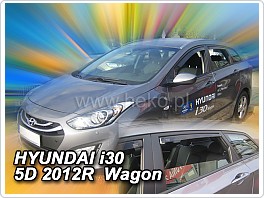 Plexi ofuky oken, deflektory, Hyundai i30, 2012-2016 Wagon combi, přední + zadní