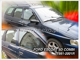 Plexi ofuky oken, deflektory, Ford Escort, 1990-2001 přední + zadní pro combi