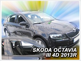 Plexi ofuky oken, deflektory Škoda Octavia 3, přední