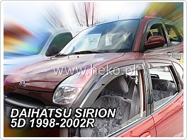 Plexi ofuky oken, deflektory, Daihatsu Sirion, 98-05, přední