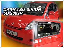 Plexi ofuky oken, deflektory, Daihatsu Sirion, 05-. přední + zadní