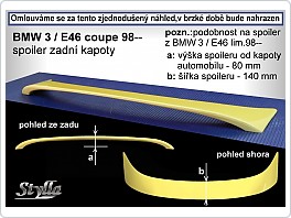 Křídlo, zadní spoiler BMW E46, 98- coupe