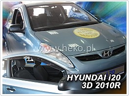 Plexi ofuky oken, deflektory, Hyundai i20, 2008-2014 3dveř. přední