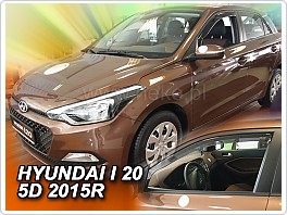 Plexi ofuky oken, deflektory, Hyundai i20, 2015- 5dveř. přední