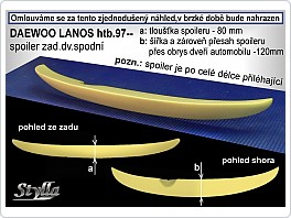 Křídlo, zadní spoiler, Daewoo Lanos, hatchback