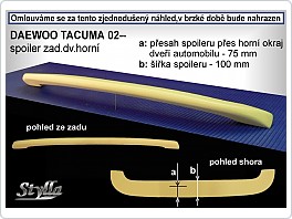 Stříška, zadní spoiler, Daewoo/Chevrolet Tacuma, 02-