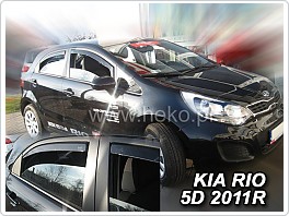 Plexi ofuky oken, deflektory Kia Rio 2011- přední + zadní pro hatchback