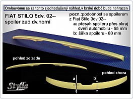 Stříška, zadní spoiler, Fiat Stilo, 01- 5.dveř.